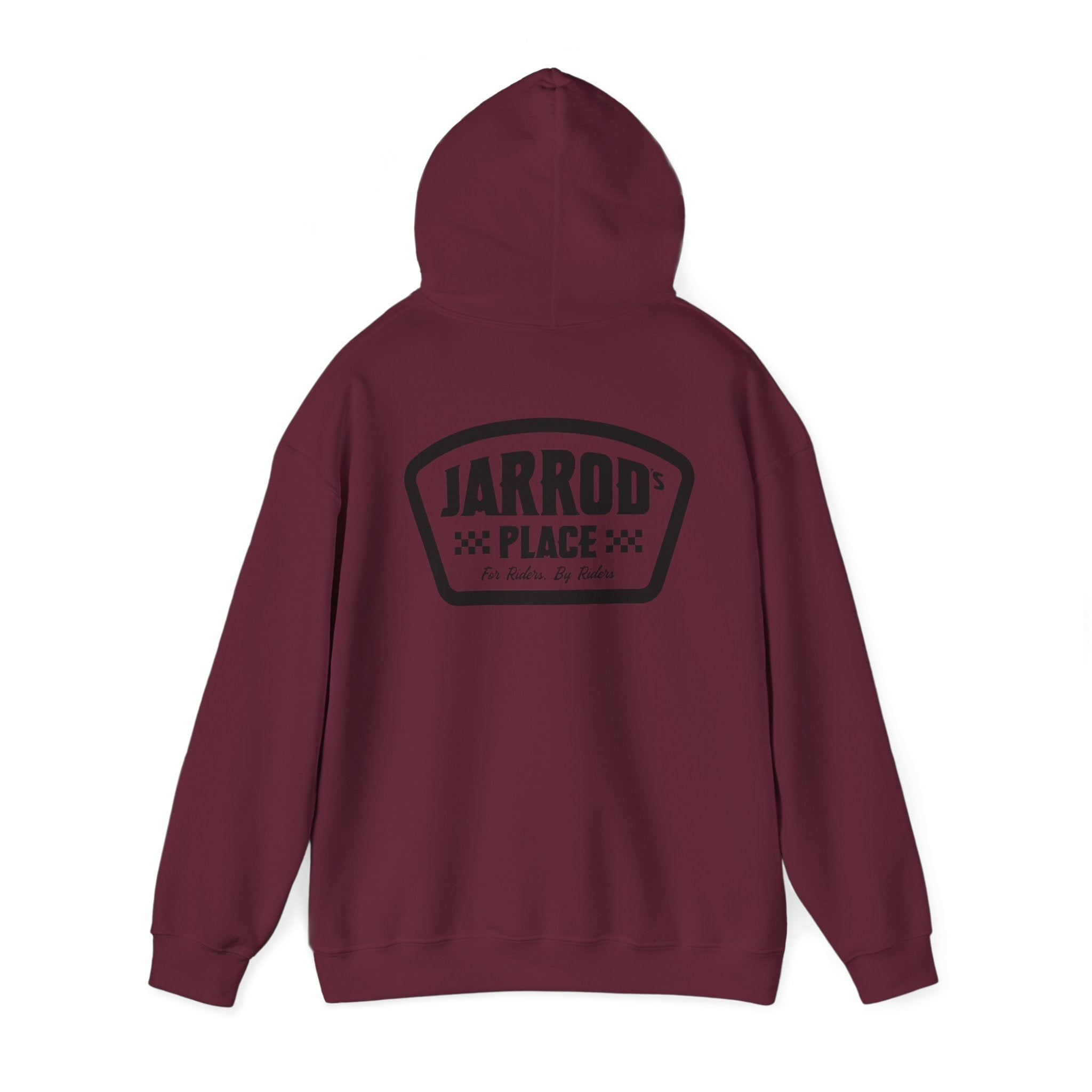Jarrod's Place Bike Park Hooded Sweatshirt - For Riders, By Riders logo