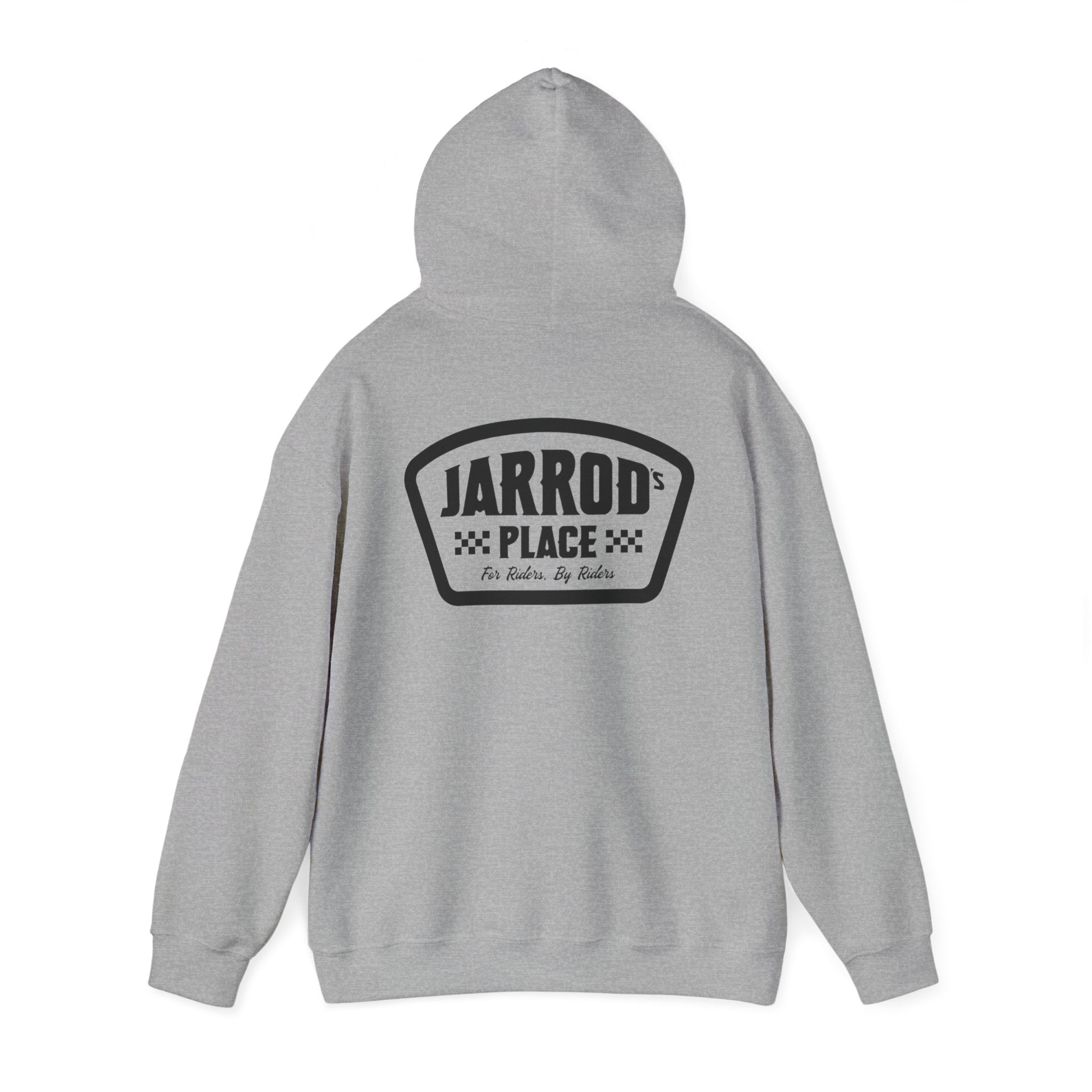 Jarrod's Place Bike Park Hooded Sweatshirt - For Riders, By Riders logo