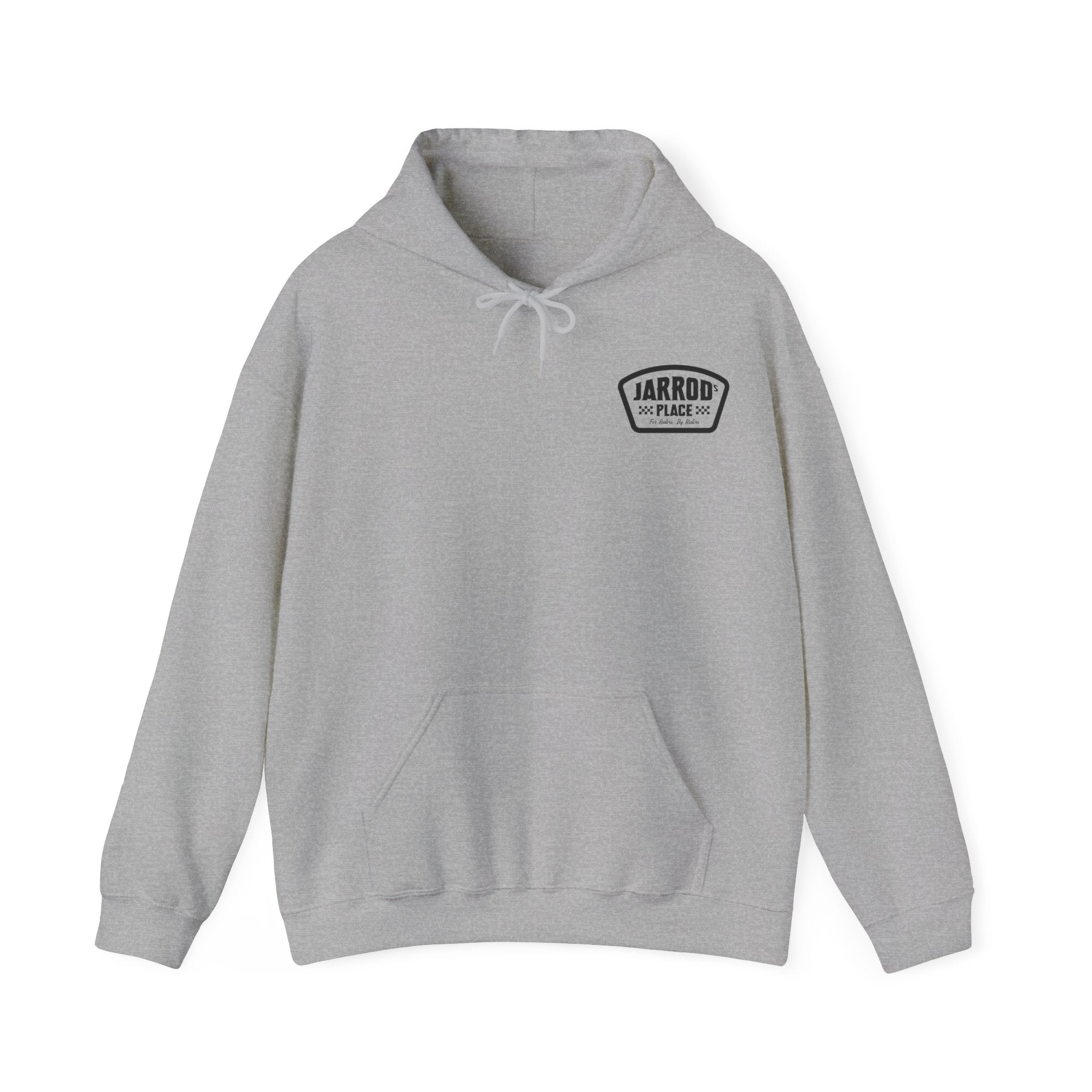 Jarrod's Place Bike Park Hooded Sweatshirt - For Riders, By Riders logo
