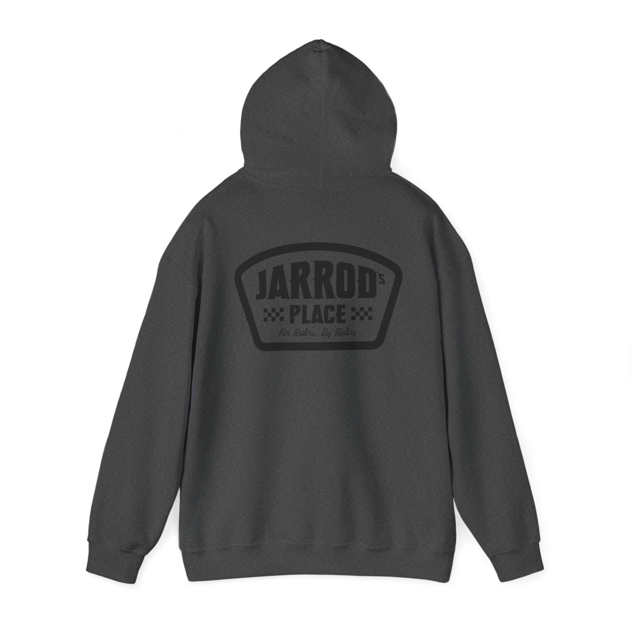 Jarrod's Place Bike Park Hooded Sweatshirt - For Riders, By Riders logo