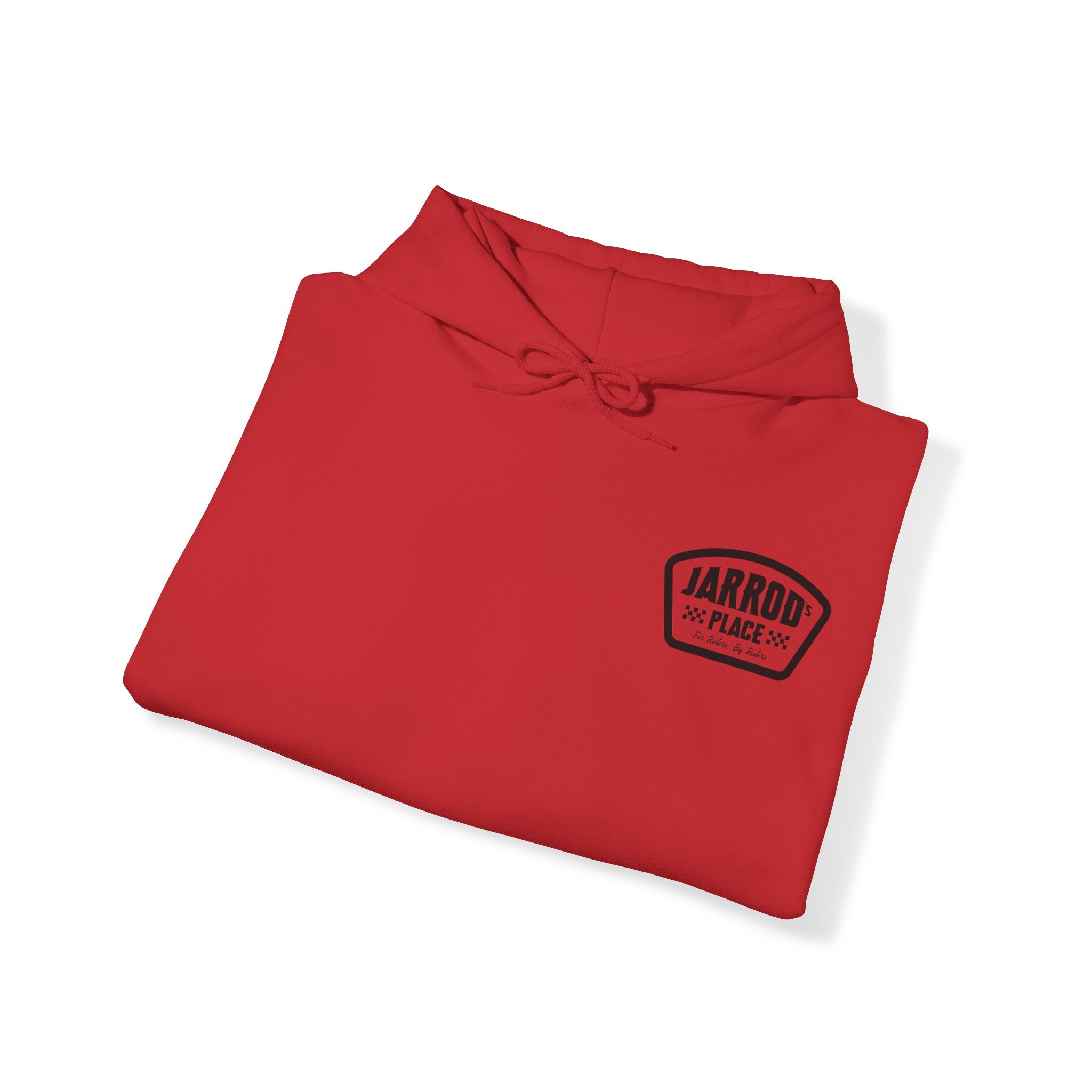 Jarrod's Place Bike Park Hooded Sweatshirt - For Riders, By Riders logo
