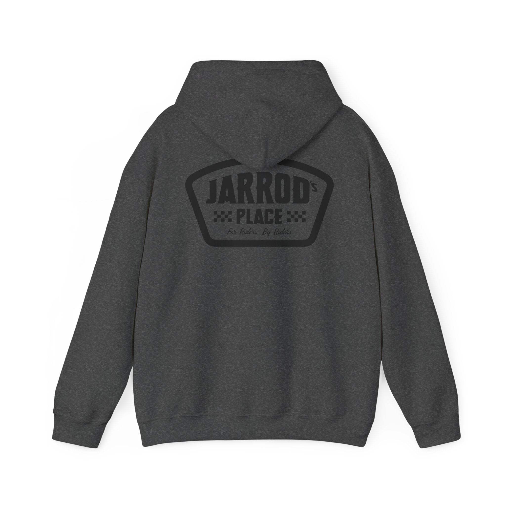 Jarrod's Place Bike Park Hooded Sweatshirt - For Riders, By Riders logo