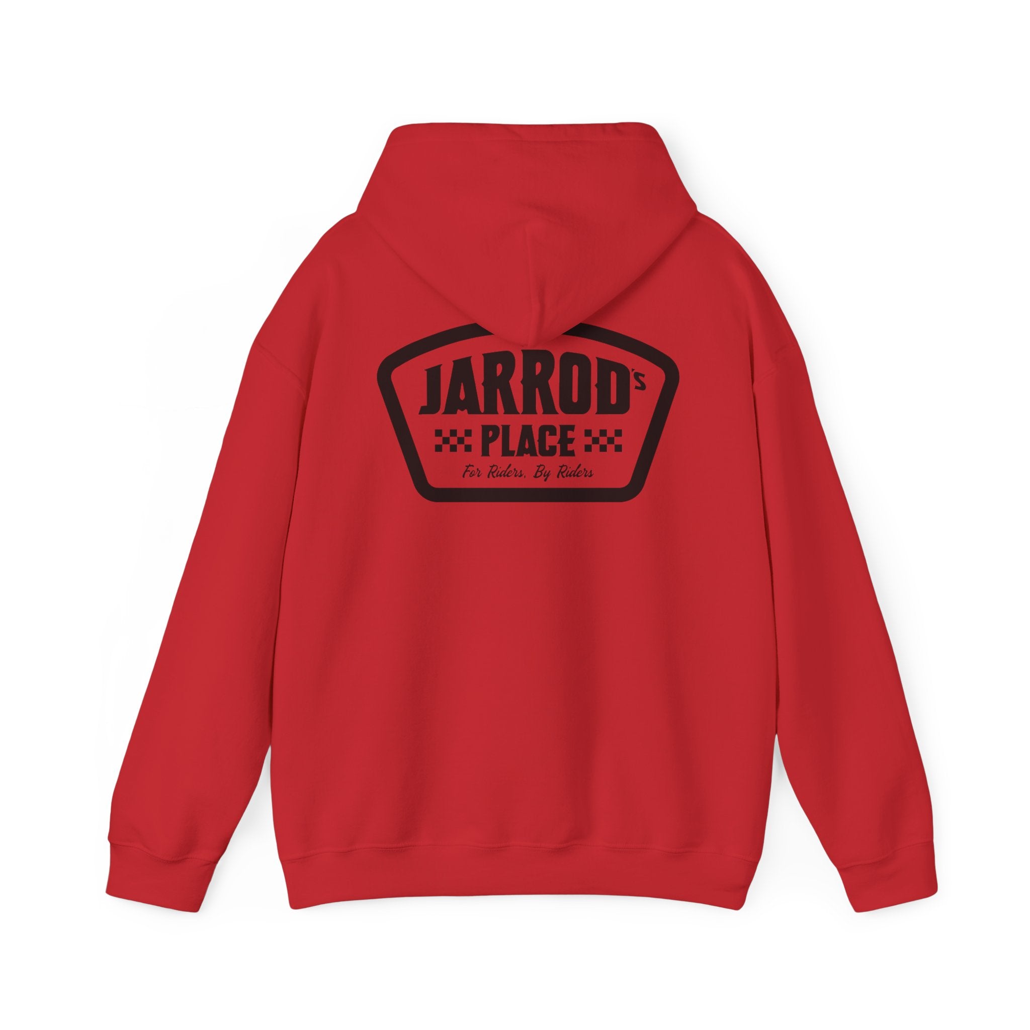 Jarrod's Place Bike Park Hooded Sweatshirt - For Riders, By Riders logo