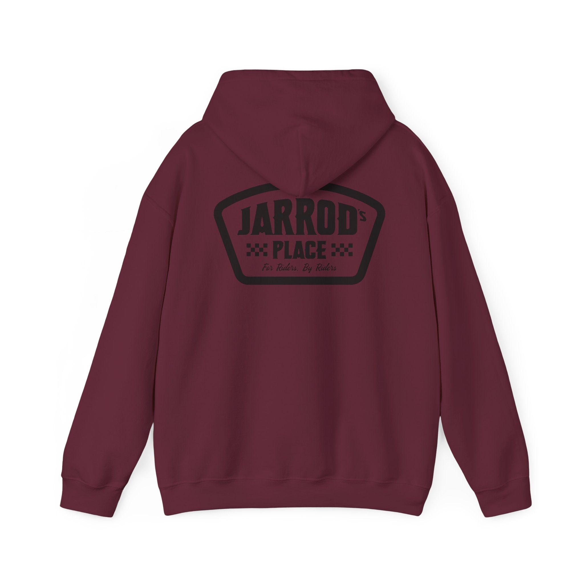 Jarrod's Place Bike Park Hooded Sweatshirt - For Riders, By Riders logo
