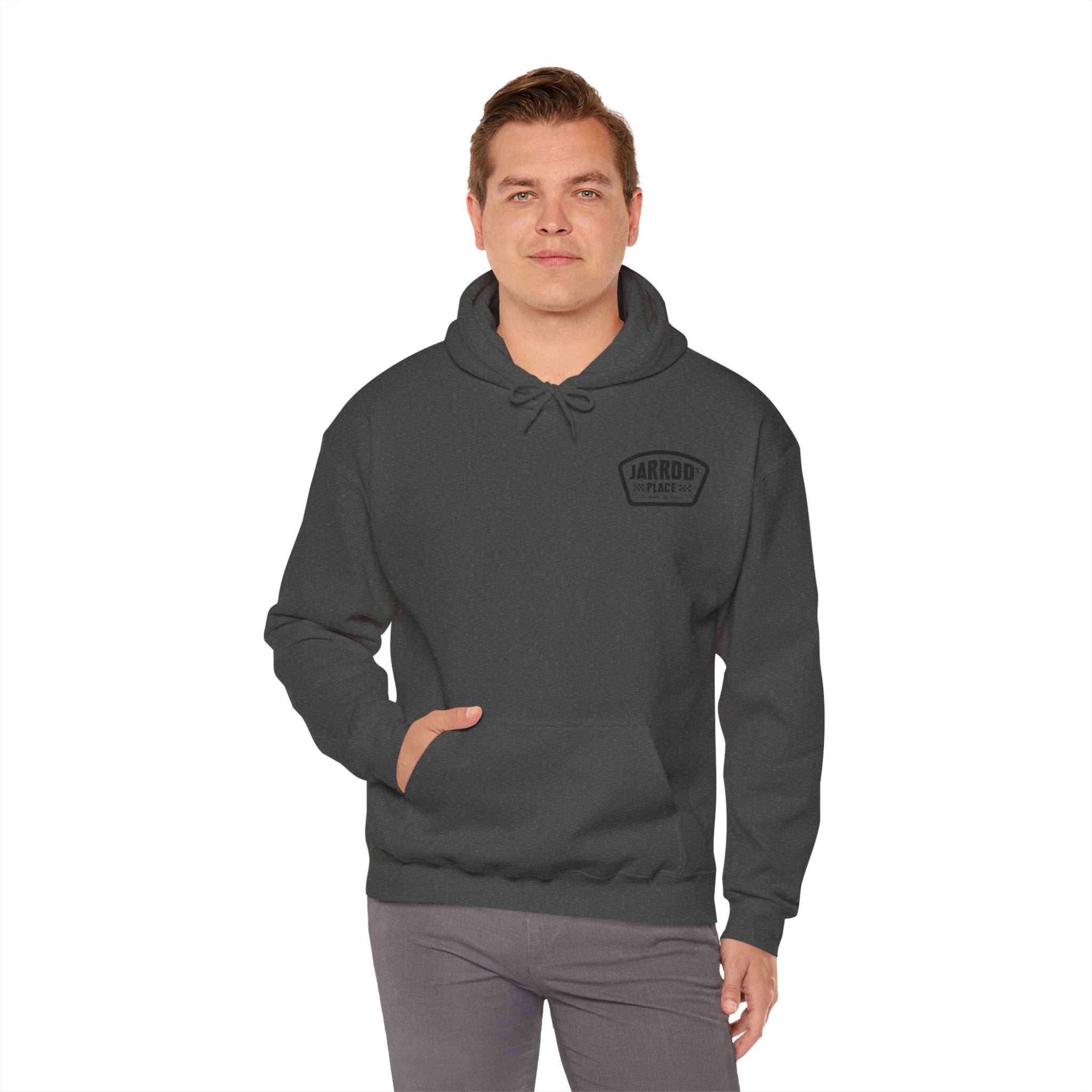Jarrod's Place Bike Park Hooded Sweatshirt - For Riders, By Riders logo