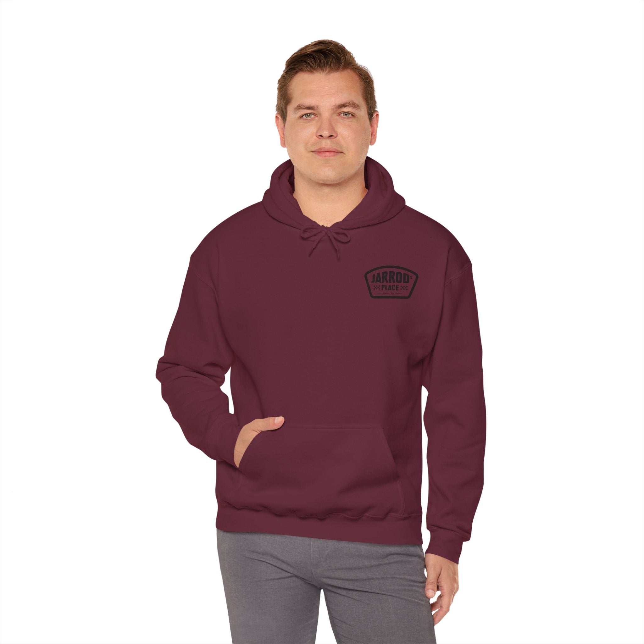Jarrod's Place Bike Park Hooded Sweatshirt - For Riders, By Riders logo