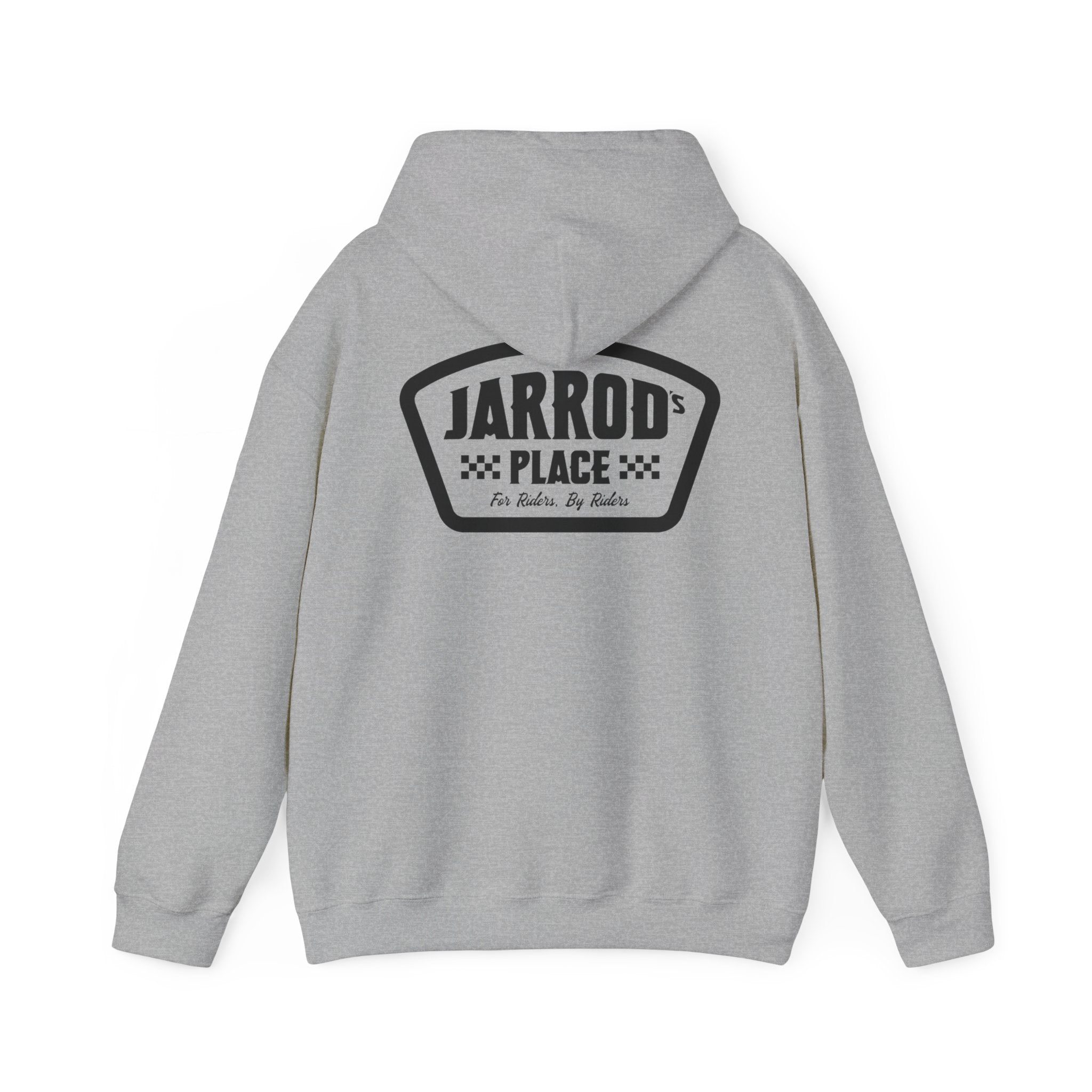 Jarrod's Place Bike Park Hooded Sweatshirt - For Riders, By Riders logo
