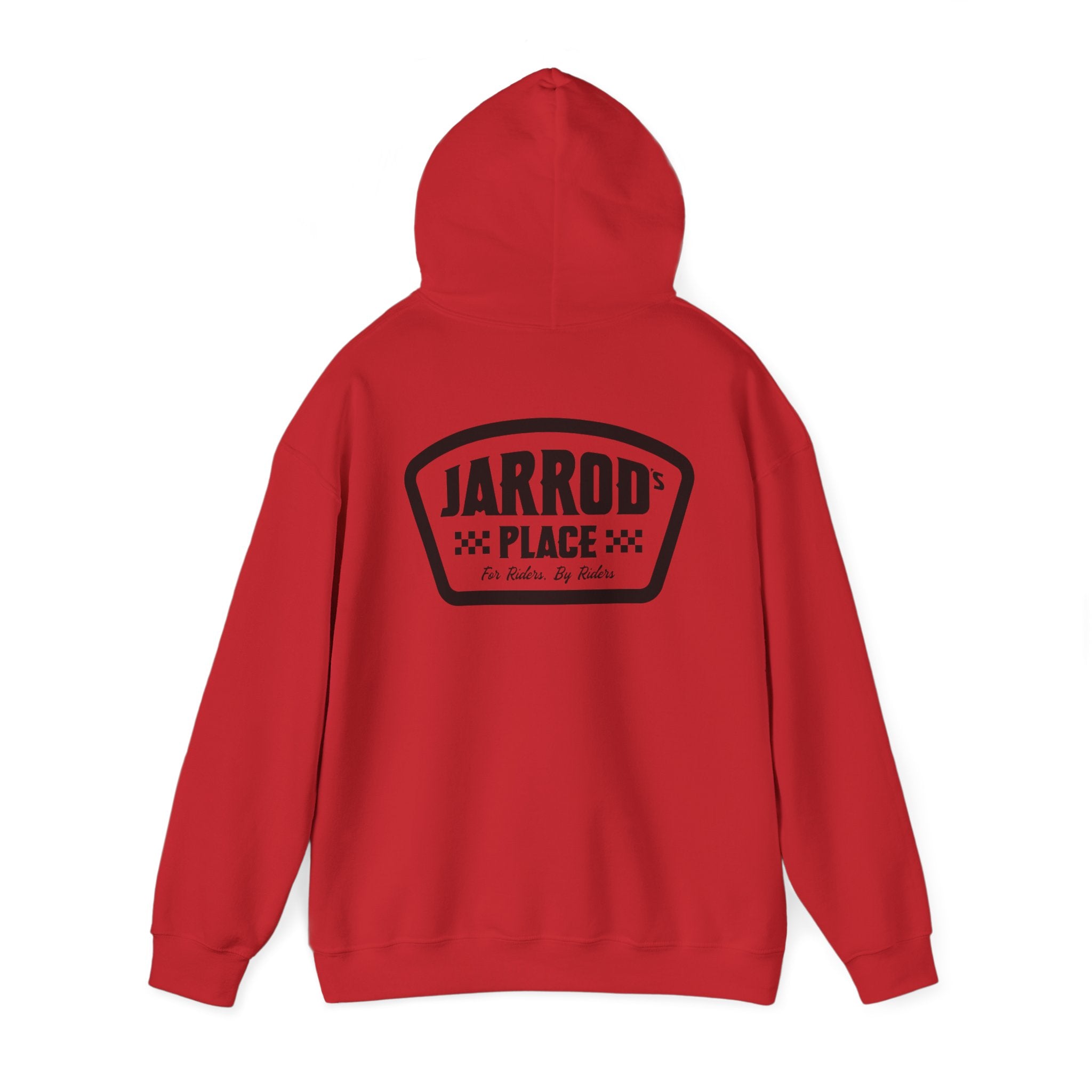 Jarrod's Place Bike Park Hooded Sweatshirt - For Riders, By Riders logo