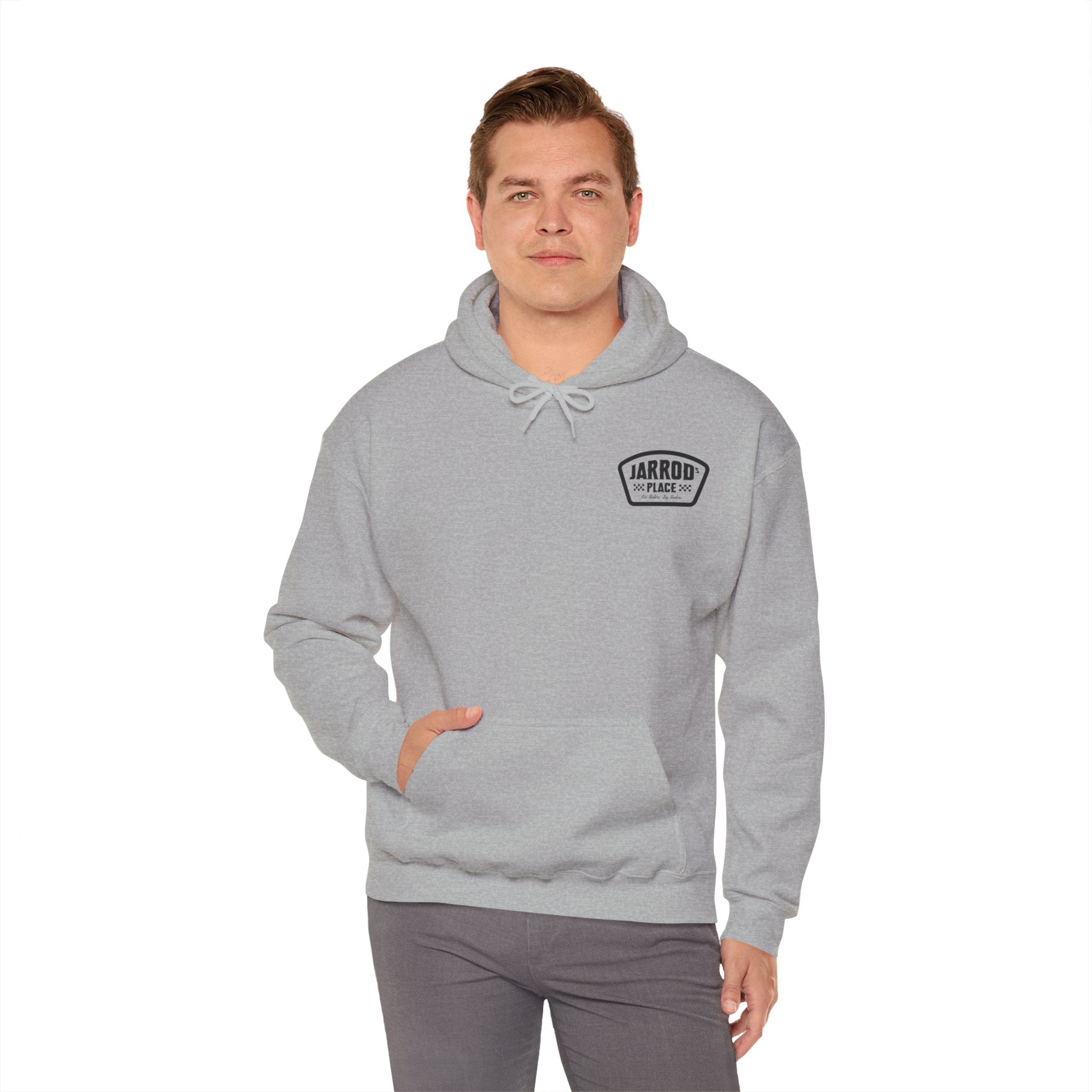 Jarrod's Place Bike Park Hooded Sweatshirt - For Riders, By Riders logo