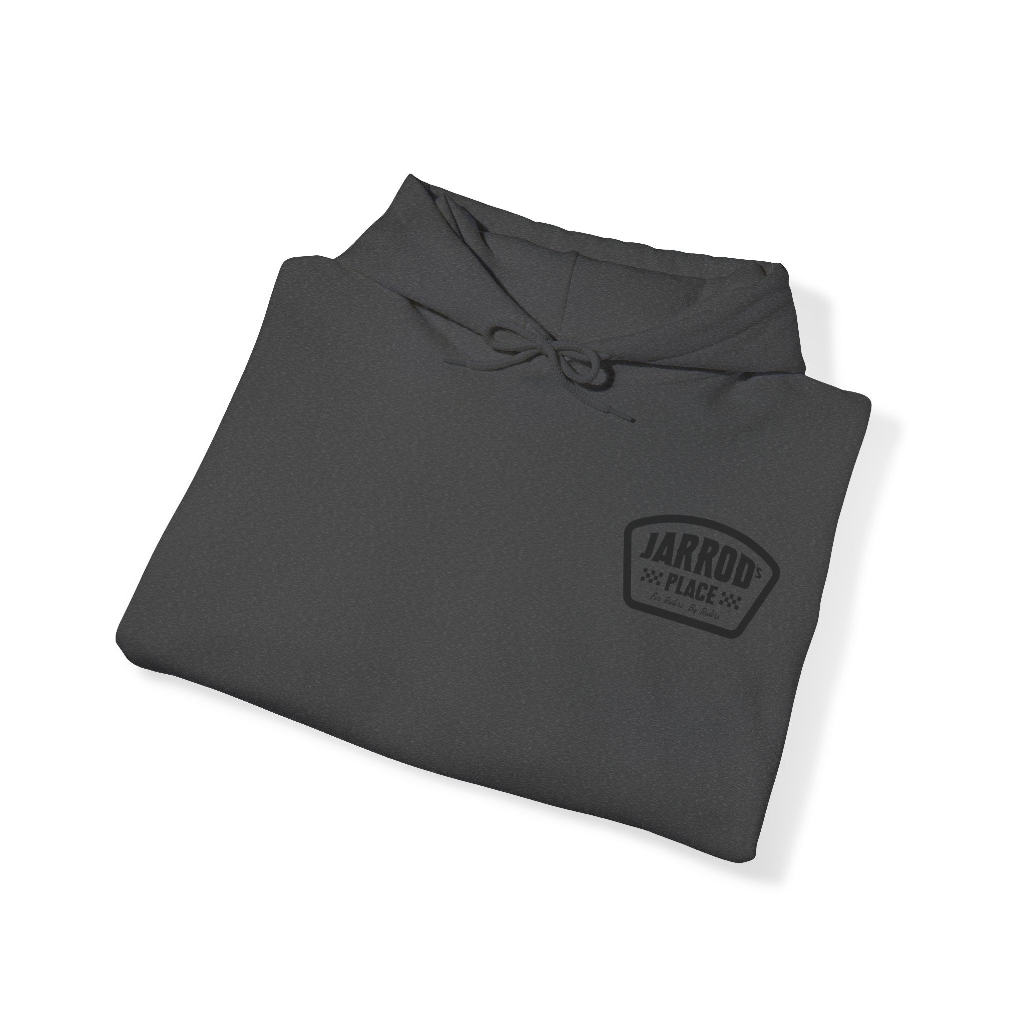Jarrod's Place Bike Park Hooded Sweatshirt - For Riders, By Riders logo