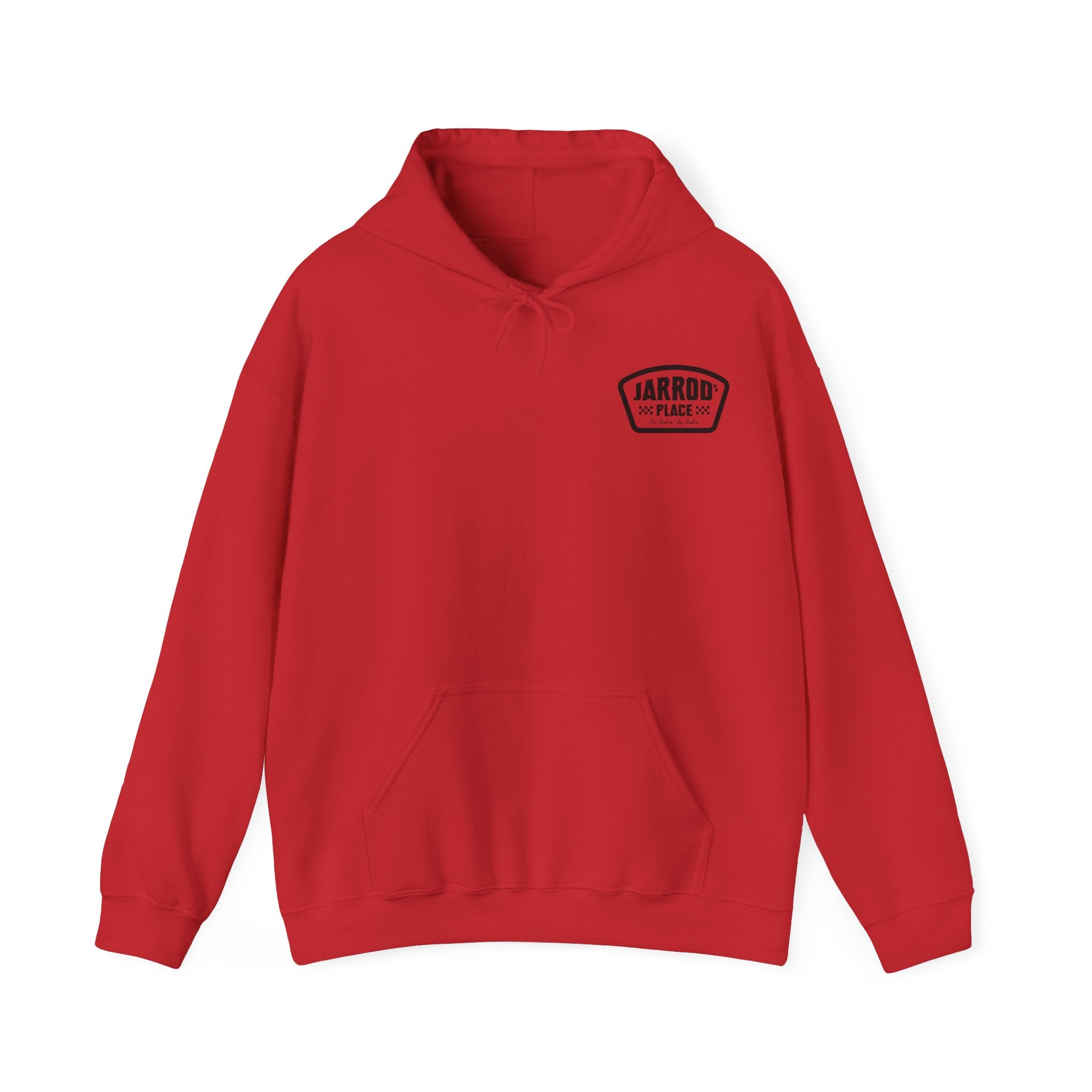 Jarrod's Place Bike Park Hooded Sweatshirt - For Riders, By Riders logo