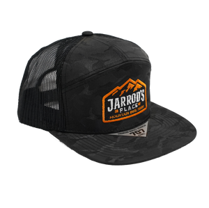 Jarrod's Place Bike Park Hat - Black Camo with Orange Logo